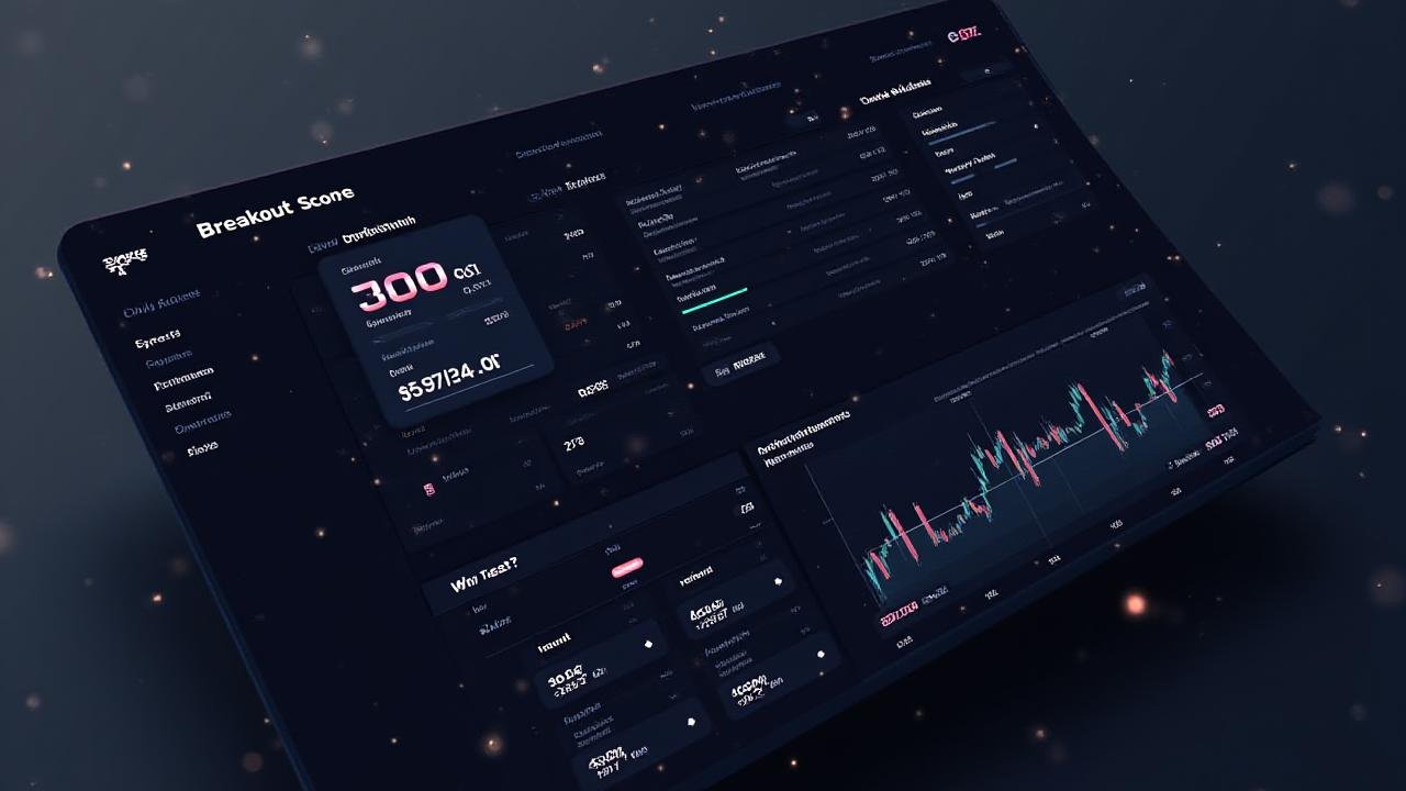 Mockup of Sonic Labs 'Breakout' dashboard showing top signals, detailed analytics, and alert history.