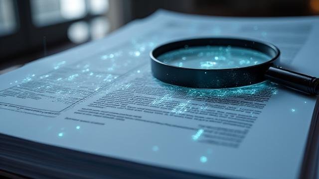 Conceptual image of legal documents and digital graphs, representing regulatory decisions.